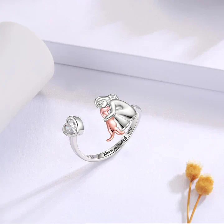 Adjustable Zirconia Dog Hug Ring