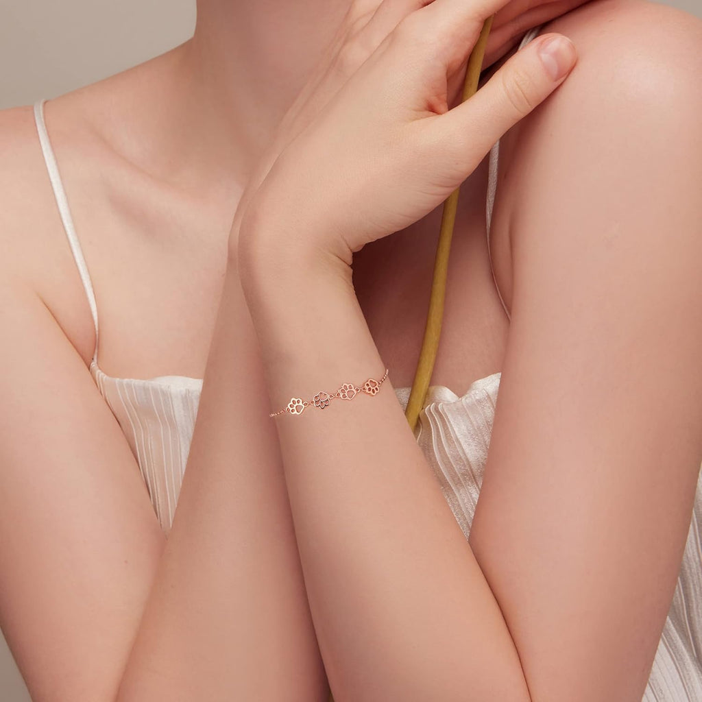 Sterling Silver Paw Print Bracelet