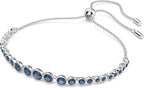 Round Cut Sapphire Tennis Bracelet | White Gold