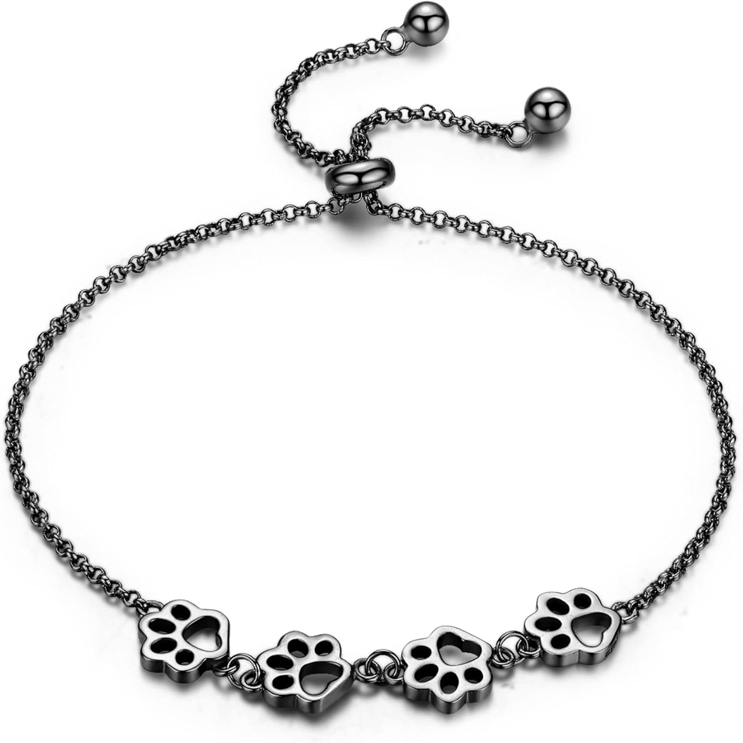 Sterling Silver Paw Print Bracelet