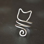 Adjustable Sterling Silver Kitty Ring