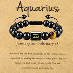 Olivenorma Tiger Eye With Obsidian Zodiac Bracelet
