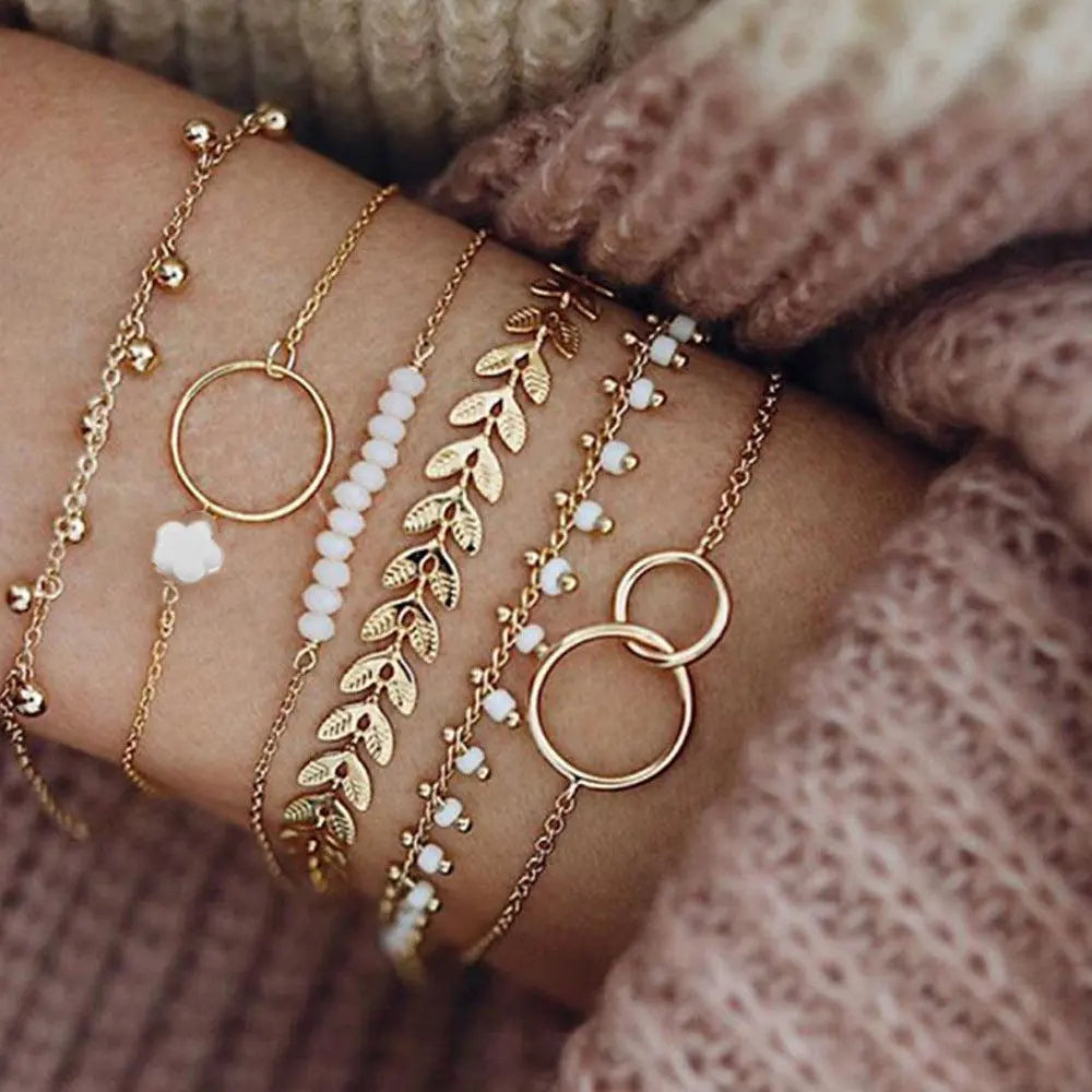 Pack of Boho Gold Bracelets