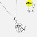 Hug Pendant Necklace with Bonus Earrings ��������������������������� Limited Time Offer
