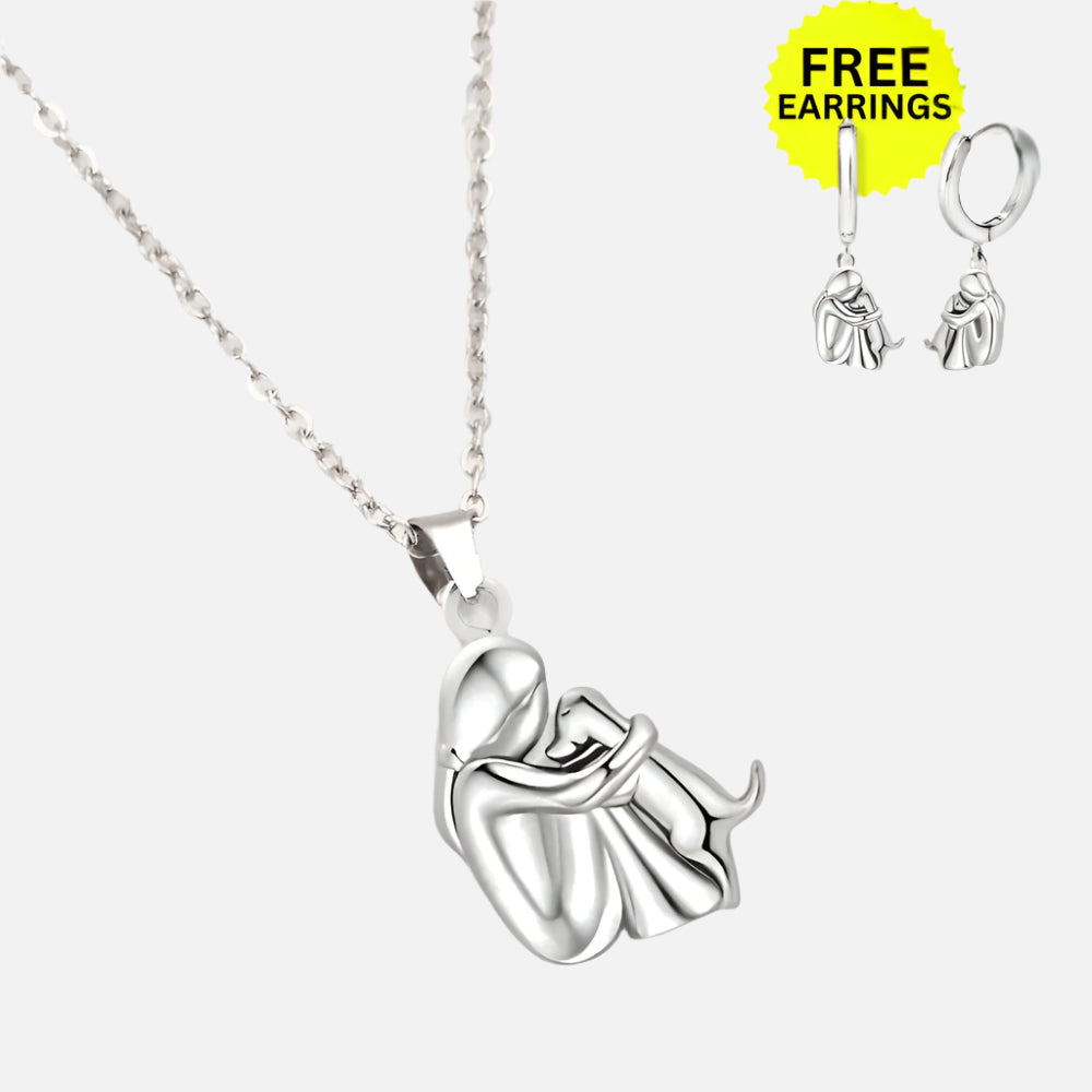 Hug Pendant Necklace with Bonus Earrings ��������������������������� Limited Time Offer