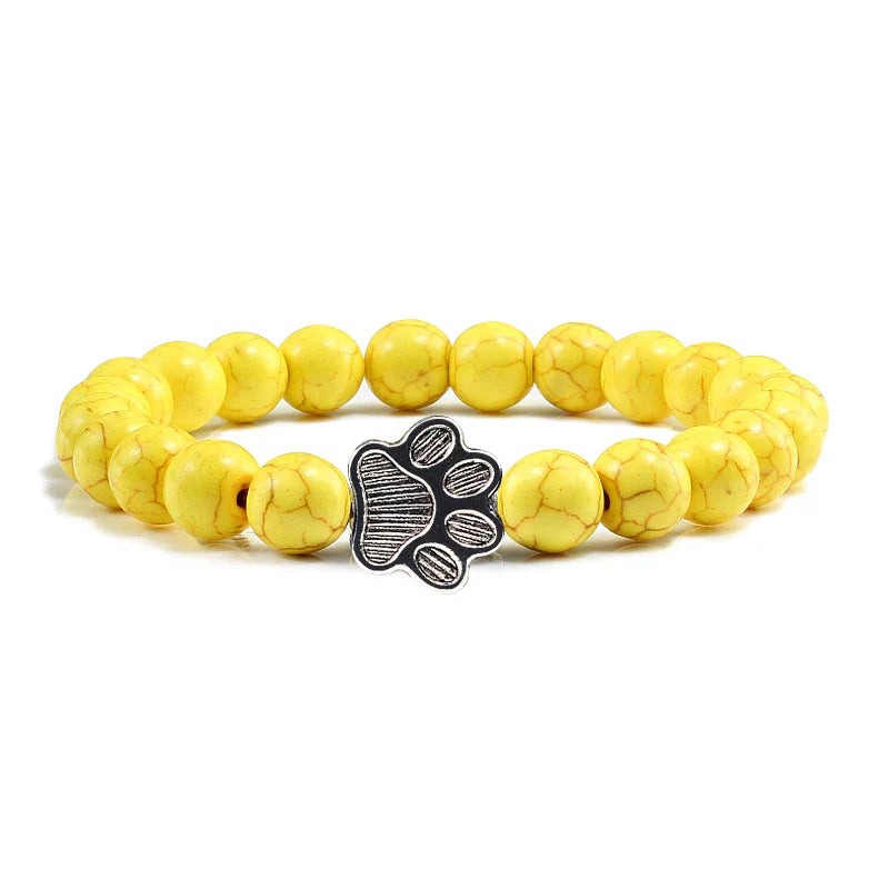 Beaded Paw Bracelet ��������������������������� Natural Stone Design