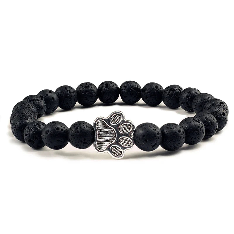 Beaded Paw Bracelet ��������������������������� Natural Stone Design