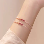 Pink Crystal With Strawberry Quartz Healing Gemstone Bracelet