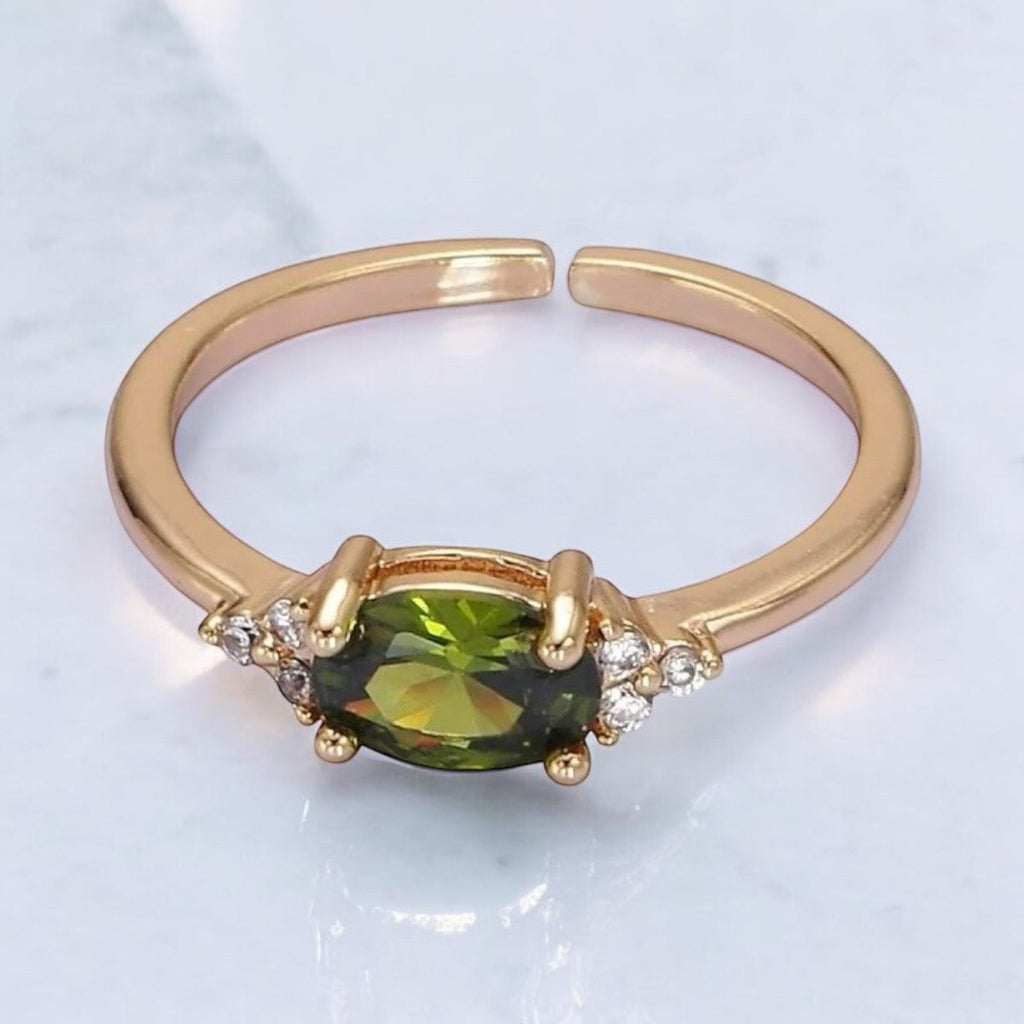 Adjustable Solitaire Birthstone Ring