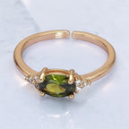 Adjustable Solitaire Birthstone Ring