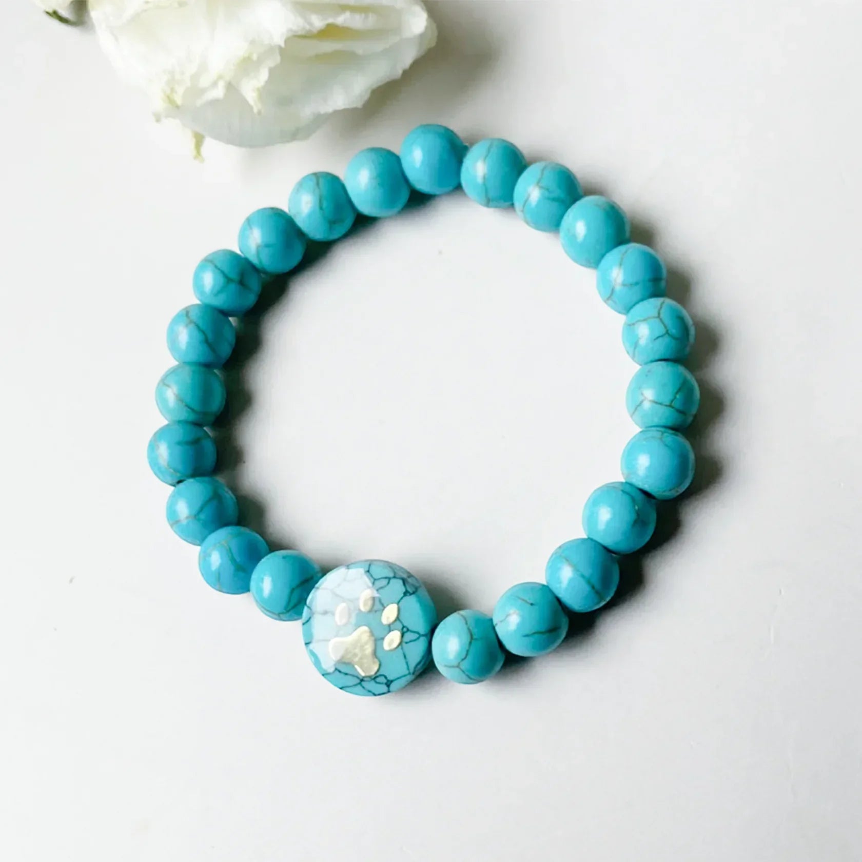 Turquoise Beaded Paw Bracelet