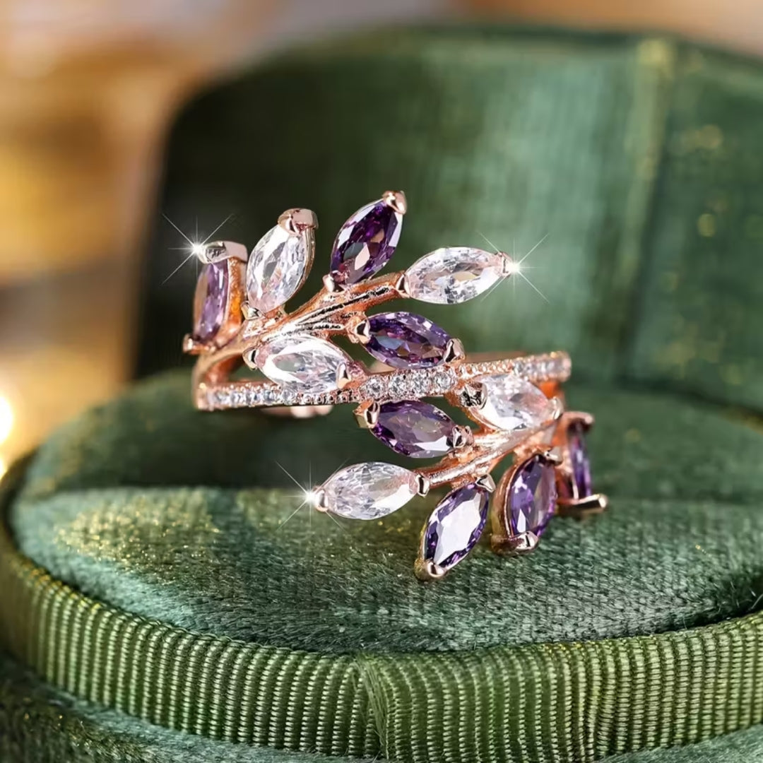 Adjustable Spiral Fern Zirconia Ring