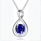 White Gold Sapphire Infinity Pendant Necklace