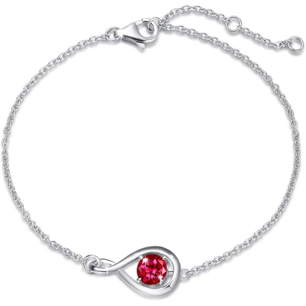 Ruby Infinity Bracelet | White Gold