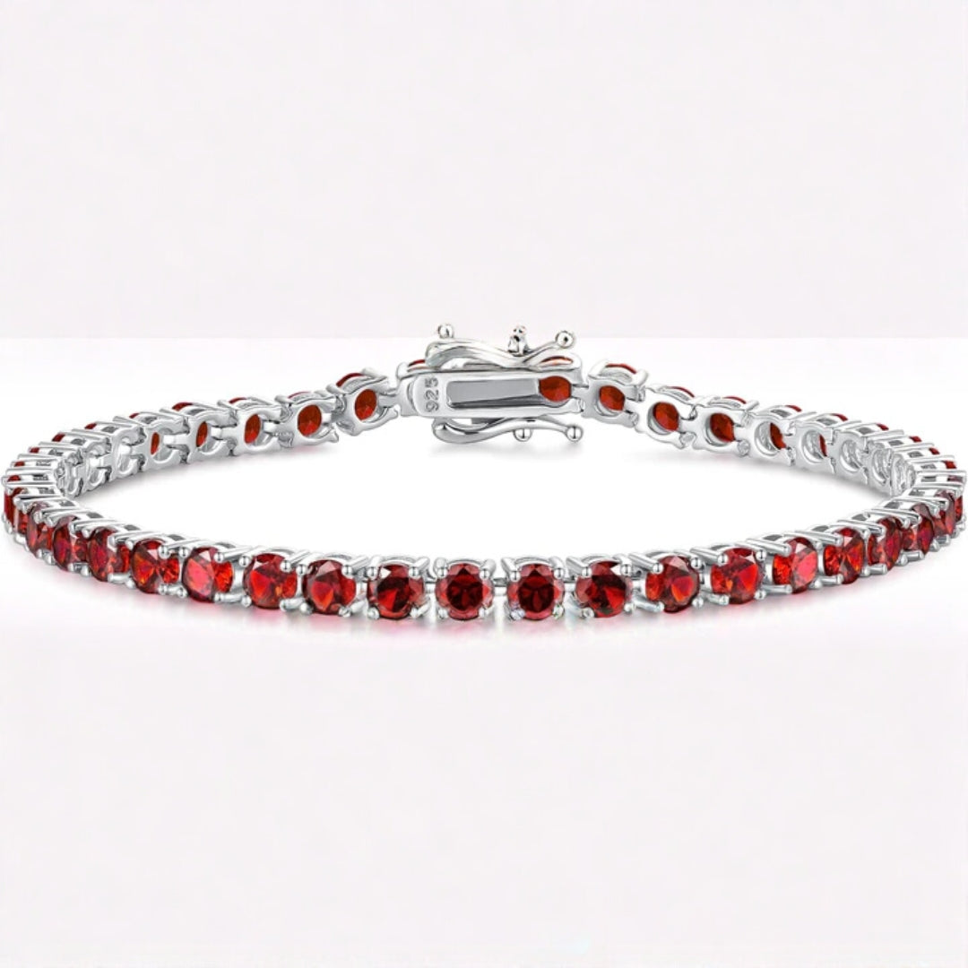 White Gold Ruby Tennis Bracelet