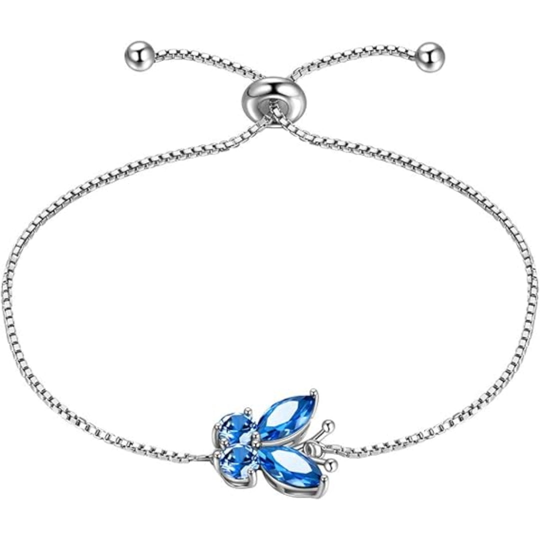 Sapphire Butterfly Bracelet | White Gold