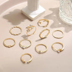10-Pack Bohemian Silver and Gold-Plated Rings