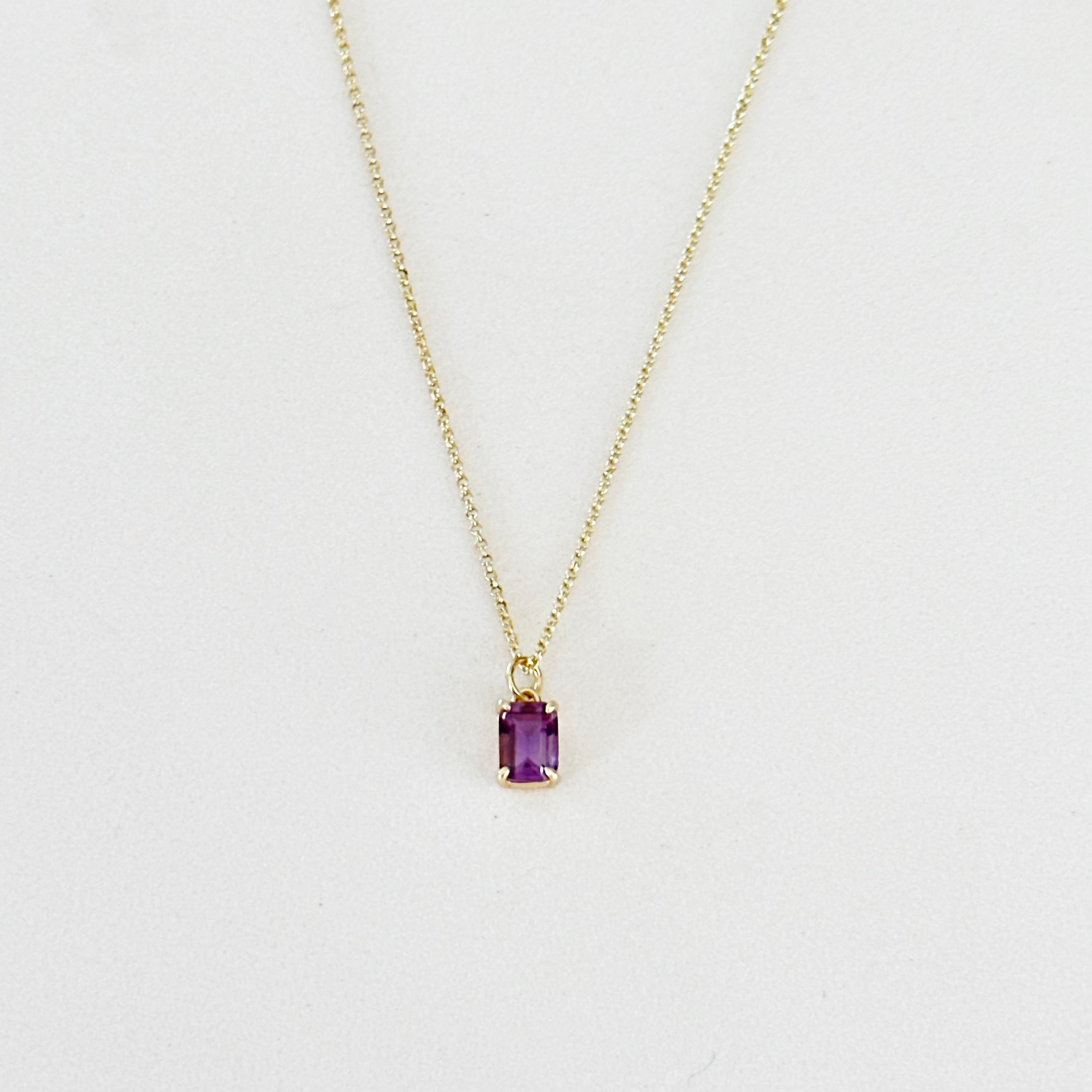 Violetta Amethyst Baguette Necklace