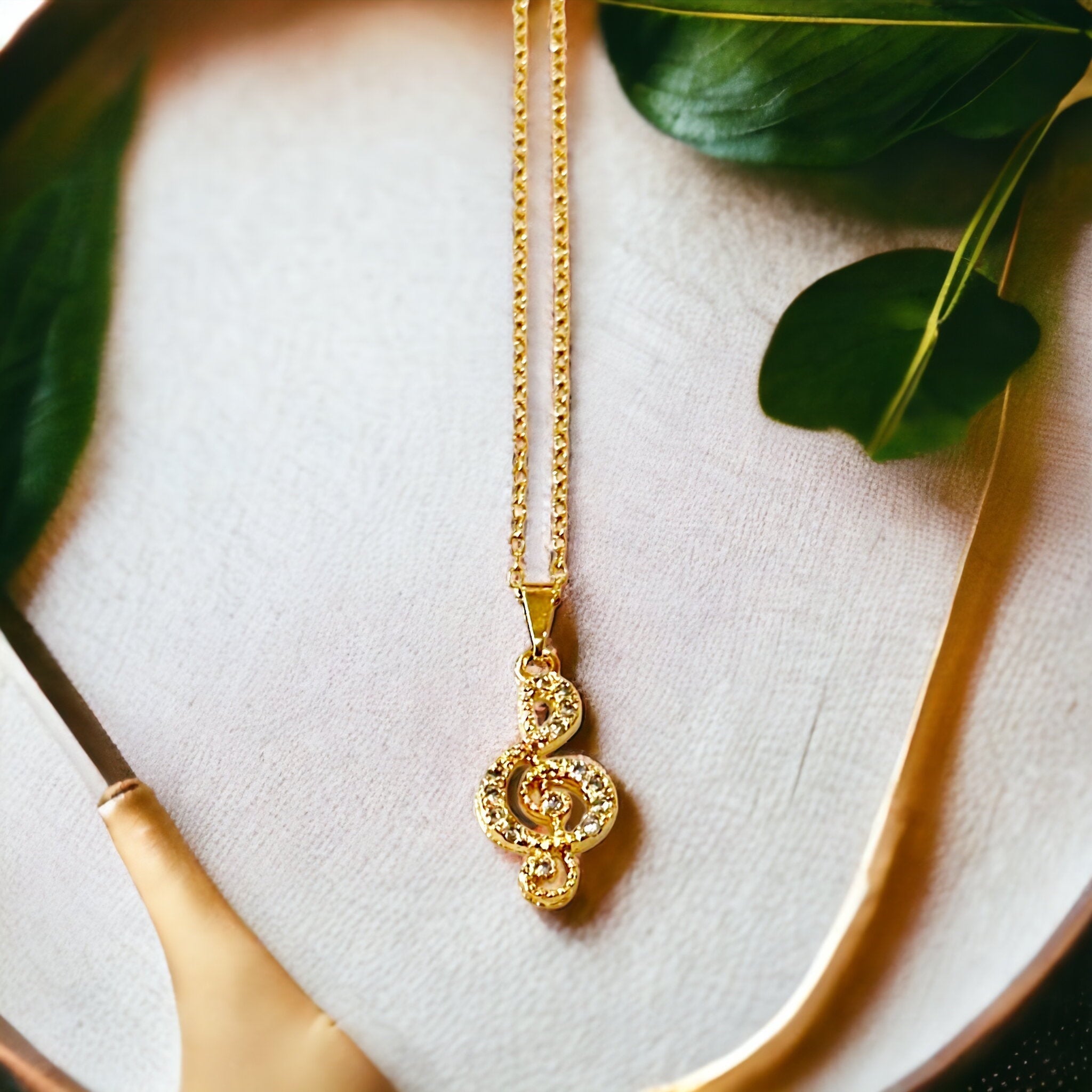 Aria Treble Clef Pendant Necklace