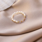 Adjustable Elegant Pearl & Zirconia Ring