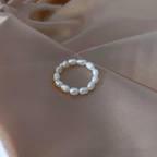 Adjustable Elegant Pearl & Zirconia Ring