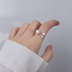 Adjustable Trio Pearl Ring