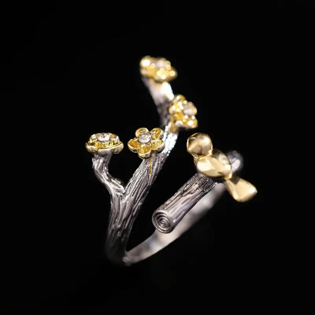 Adjustable Nature Gold & Silver Ring