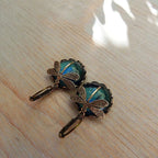 Antique Gold Blue Crystal Earrings: Timeless Elegance