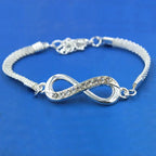 Adjustable Infinity Bracelet with Zircons in Sterling Silver 925