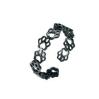 Adjustable Paw Print Ring in Silver and Gold