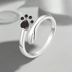 Adjustable Ring Hand and Paw Print Design