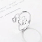 Adjustable Infinity Paw Ring Stainless Steel