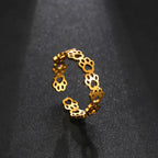 Adjustable Paw Print Ring in Silver and Gold