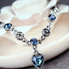 Radiant Ocean Blue Heart Bracelet