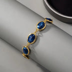 Sapphire Frosted Gold Bracelet