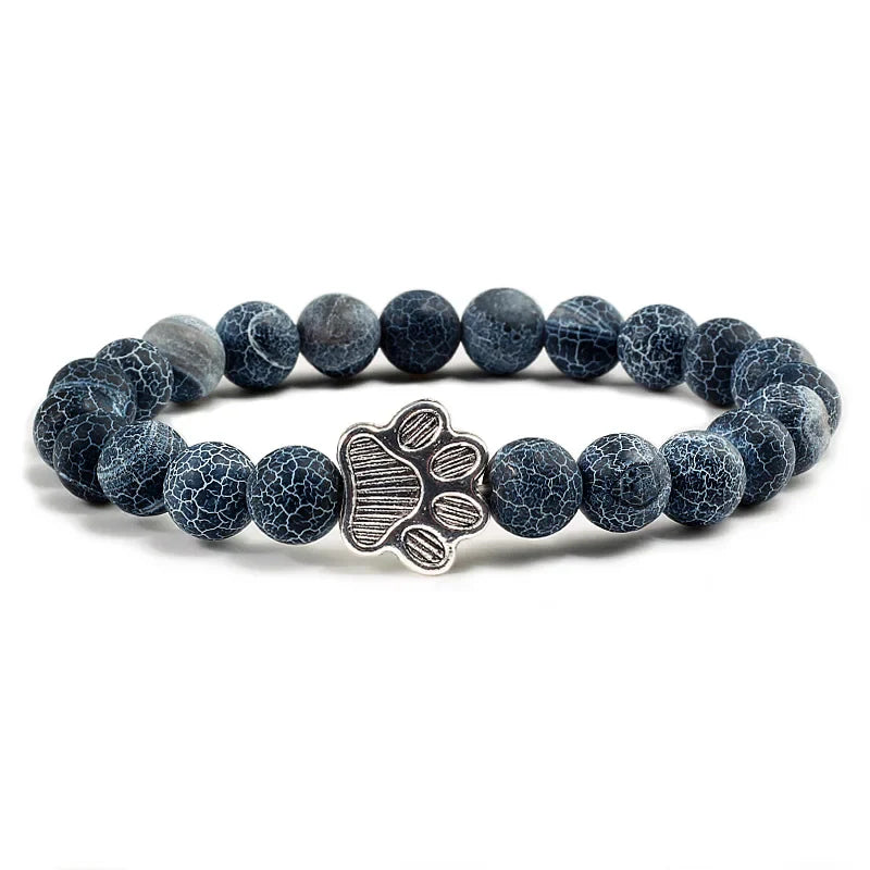 Beaded Paw Bracelet ��������������������������� Natural Stone Design