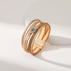 Olivenorma Zircon Evil Eye Faux Leopard Leather Pattern Bracelet