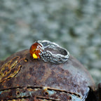 Antique Amber Flower Ring