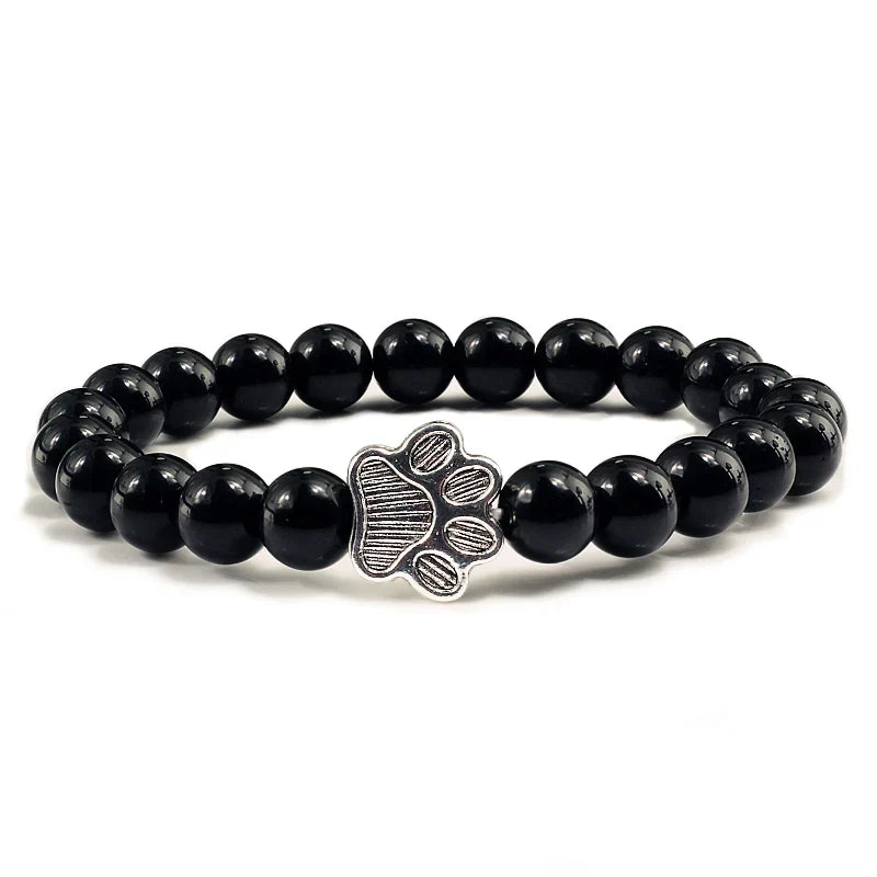 Beaded Paw Bracelet ��������������������������� Natural Stone Design