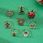 8pcs Christmas Ring Set