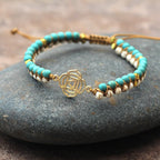 Olivenorma Turquoise White Turquoise Double Braided Wrap Bracelet