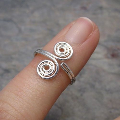 Adjustable Silver 925 Double Maze Ring