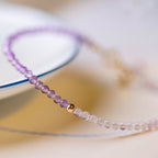 Wisteria - Amethyst With Clear Crystal Healling Gemstone Bracelet