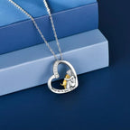 925 Silver Necklace with Heart & Dog Motif
