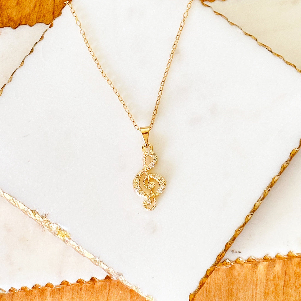 Aria Treble Clef Pendant Necklace