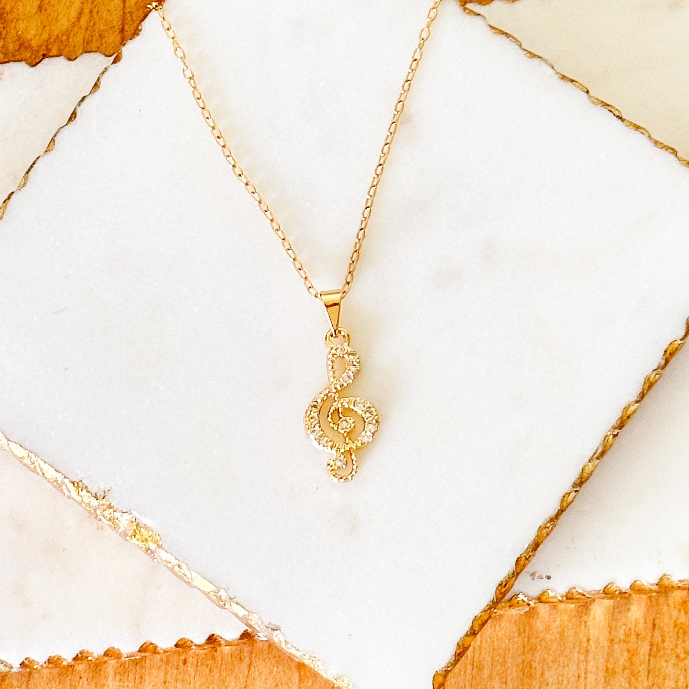 Aria Treble Clef Pendant Necklace