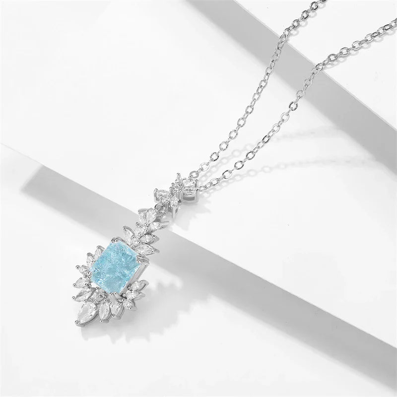 Vintage Silver Blue Gemstone Necklace