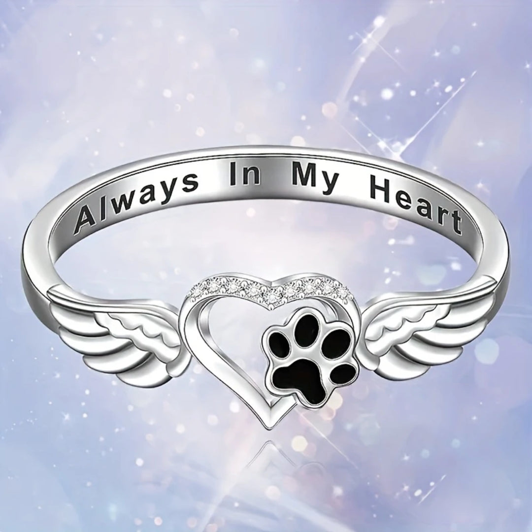 "Always In My Heart" Dog Paw Ring