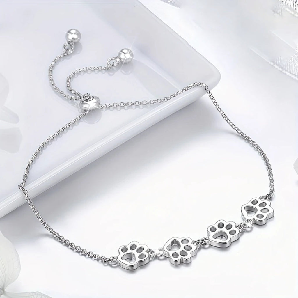Paw Print Silver Bracelet