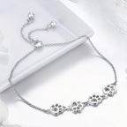 Paw Print Silver Bracelet
